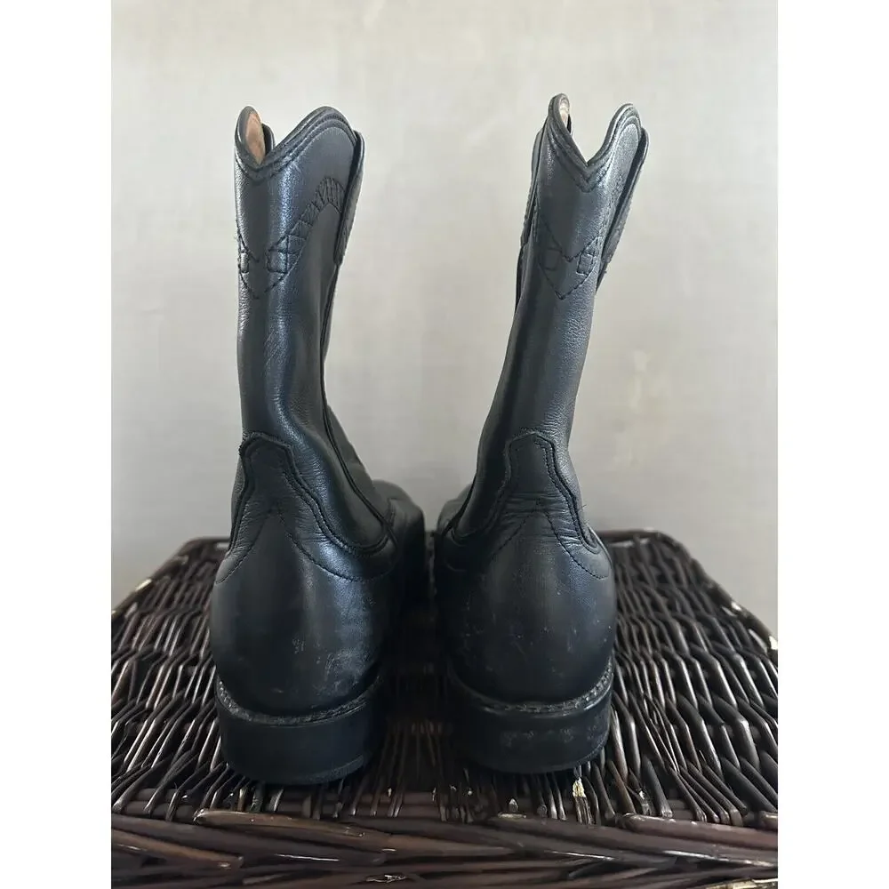 ARIAT‎ Boots Mens Heritage Roper Western Cowboy Boots Black Leather Size 9.5